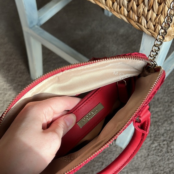 Modalu “Pippa” Small Red Grab Bag *RARE FABRIC DESIGN* NWOT - Picture 7 of 8